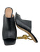 Bottega Veneta Shoe Size 40 Black & Gold Leather Peep Toe Square Toe Mule Pumps Black & Gold / 40