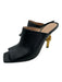 Bottega Veneta Shoe Size 40 Black & Gold Leather Peep Toe Square Toe Mule Pumps Black & Gold / 40