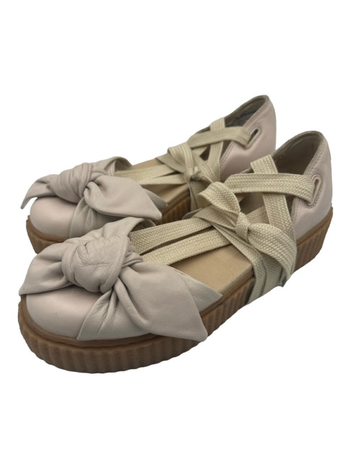 Puma Shoe Size 9 Beige & Tan Leather & Rubber Lace Up Espadrille Sandals Beige & Tan / 9