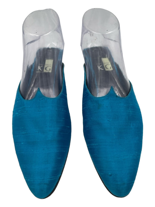 Kurt Geiger Shoe Size 38 Blue Silk Almond Toe Flat Mule Mules Blue / 38