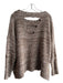 Umgee Size L Brown & Cream Acrylic Blend Round Neck Long Sleeve Speckled Sweater Brown & Cream / L