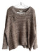 Umgee Size L Brown & Cream Acrylic Blend Round Neck Long Sleeve Speckled Sweater Brown & Cream / L