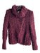 IRO Size 38 Burgundy Acrylic & Wool Teddy Bear Snap Button Long Sleeve Jacket Burgundy / 38