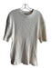 Zara Size L Cream Cotton & Elastic Round Neck Short Sleeve Ribbed Top Cream / L