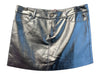 Mango Size M Silver Viscose Zip & Button Two Pocket Mini Skirt Belt Loops Skirt Silver / M