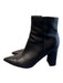 Mark Fisher Shoe Size 7.5 Black Leather Pointed Toe Side Zipper Block Heel Boots Black / 7.5