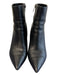 Mark Fisher Shoe Size 7.5 Black Leather Pointed Toe Side Zipper Block Heel Boots Black / 7.5