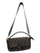 Fendi Gray & Gold Tapestry & Leather Shoulder & Crossbody Logo Snap Closure Bag Gray & Gold / Medium
