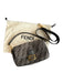 Fendi Gray & Gold Tapestry & Leather Shoulder & Crossbody Logo Snap Closure Bag Gray & Gold / Medium