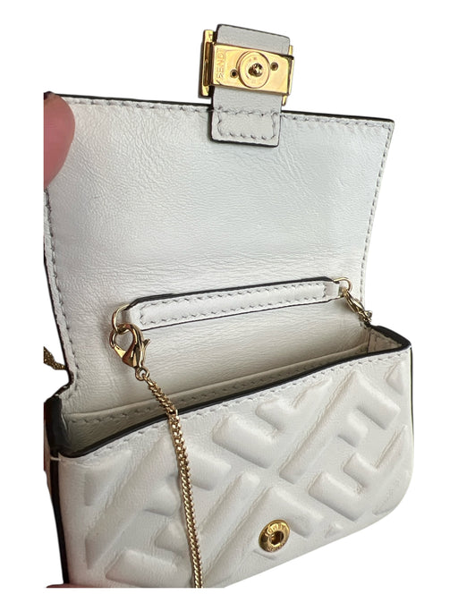 Fendi Ivory Chain goldtone hardware Logo Womens Accessories Ivory