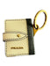 Prada White & Black Saffiano Leather Gold hardware Keychain White & Black