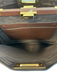 Fendi Brown Leather Top Strap Adjustable Gold Hardware Twist Lock Bag Brown
