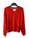 Brochu Walker Size S Red Cashmere V Neck Ribbed Hem Long Sleeve Knit Sweater Red / S