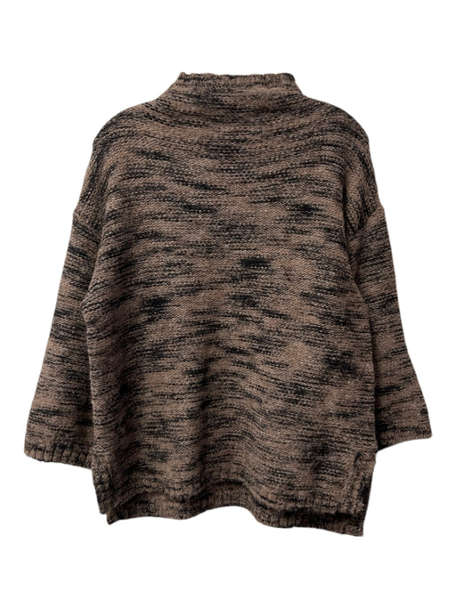 Ann Mashburn Size S Brown & Black Cashmere Long Sleeve Abstract Knit Sweater Brown & Black / S