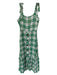 Zara Size M Green & Cream Spaghetti Strap Plaid Buttons Maxi Dress Green & Cream / M