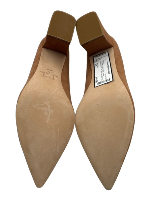 Marc Fisher Shoe Size 9.5 Tan Brown Leather Upper Suede Pointed Almond Toe Pumps Tan Brown / 9.5