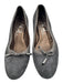 AGL Shoe Size 40.5 Gray Leather Upper Suede Bow Block Heel Kitten Heel Pumps Gray / 40.5