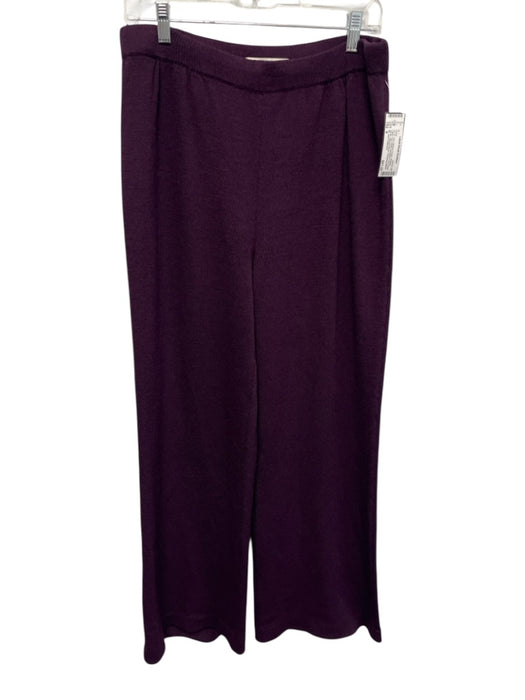 St. John Collection Size 8 Maroon Purple Missing Fabric Tag Knit Wide Leg Pants Maroon Purple / 8