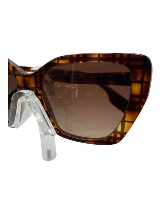 Burberry Brown & Black Acetate Square Cat Eye Tortoiseshell Sunglasses Brown & Black
