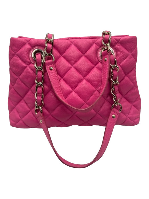 Kate Spade Pink Leather Quilted Double Top Handle Chain Strap Bag Pink / S