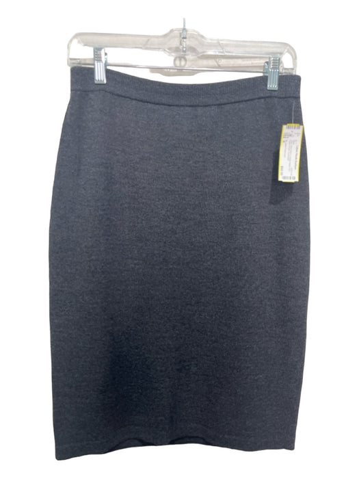 St. John Collection Size 6 Grey Wool Blend Elastic Waist Knit Knee Length Skirt Grey / 6