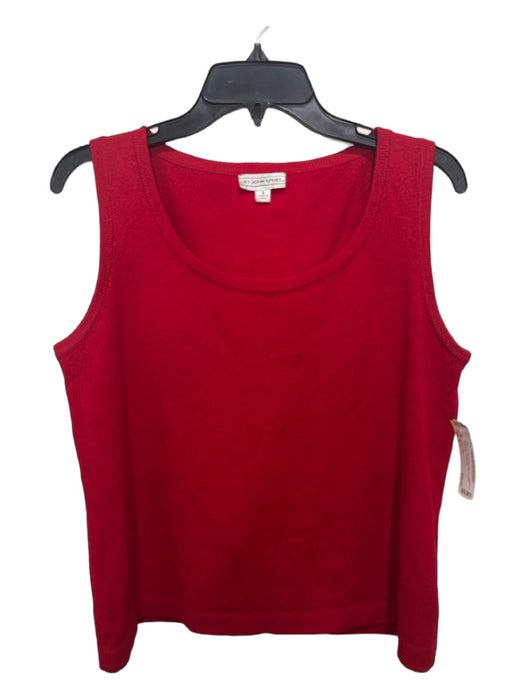 St. John Sport Size S Red Wool Blend Knit Round Neck Sleeveless Top Red / S