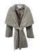 T Tahari Size M Taupe & Beige Polyester & Wool Blend Wide Belted Coat Taupe & Beige / M