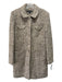 Louben Size 12 Beige & Taupe Wool Blend Tweed Button Front Pocket Coat Beige & Taupe / 12