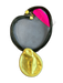 No Brand Black & Gold Metal & Leather Lobster Clasp Pendant Abstract Necklace Black & Gold
