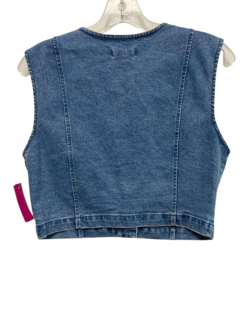 Avec Les Filles Size 6 Medium Wash Cotton Blend Denim Sleeveless Mini Skirt Set Medium Wash / 6