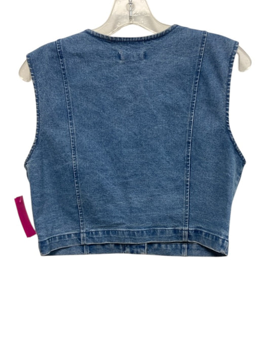 Avec Les Filles Size 6 Medium Wash Cotton Blend Denim Sleeveless Mini Skirt Set Medium Wash / 6