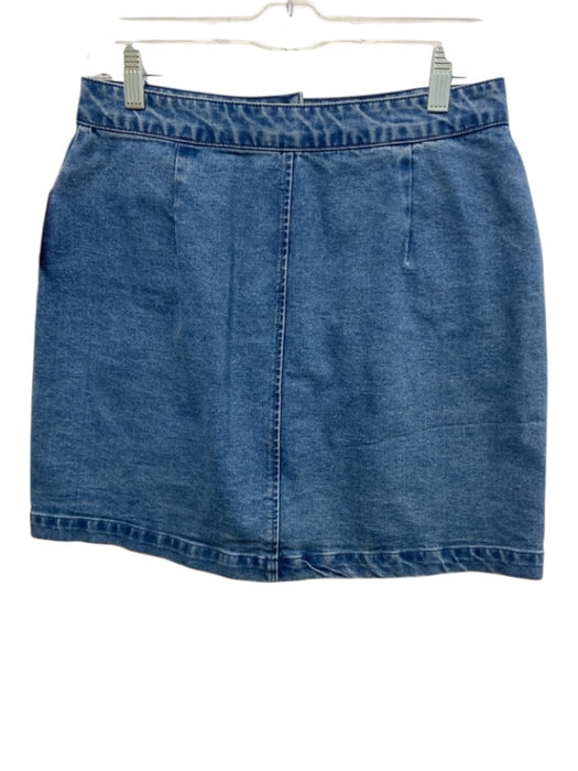 Avec Les Filles Size 6 Medium Wash Cotton Blend Denim Sleeveless Mini Skirt Set Medium Wash / 6