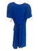 Diane Von Furstenberg Size 4 Blue Viscose Short Sleeve Wrap V Neck Dress Blue / 4