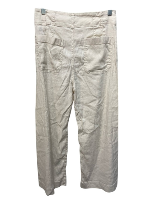 Maeve Size 28 Off White Linen & Viscose Patch Pockets zip fly Pants Off White / 28