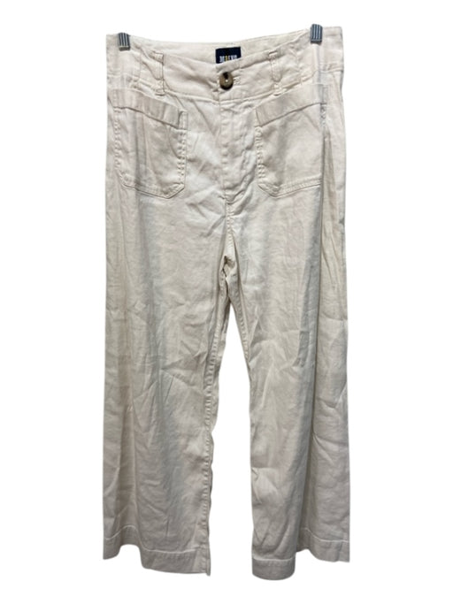 Maeve Size 28 Off White Linen & Viscose Patch Pockets zip fly Pants Off White / 28