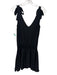 Amanda Uprichard Size P Black Polyester Sleeveless V Neck Smocked Detail Dress Black / P