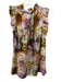 Marie Oliver Size XS Orange, Purple, Multi Silk & Cotton Abstract Print Top Orange, Purple, Multi / XS