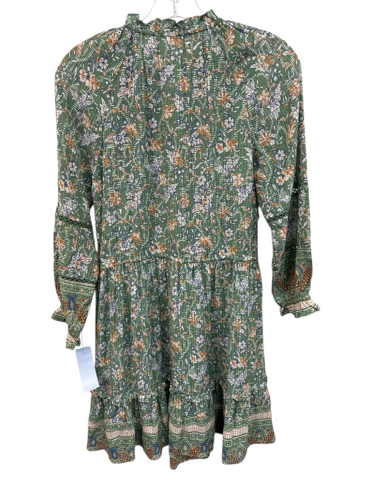 Veronica Beard Size XS Green, Blue, Orange Tassel Tie Floral Above Knee Dress Green, Blue, Orange / XS