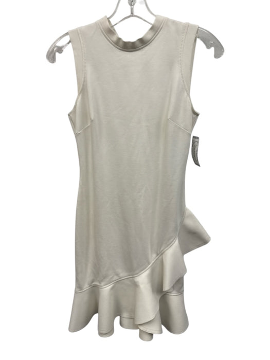 Alexis Size XS Ivory White Rayon Blend flounce Sleeveless Mini Dress Ivory White / XS