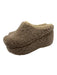 Mou Shoe Size 7 Taupe Gray & Beige Sheepskin Braided Trim Platform Mules Taupe Gray & Beige / 7