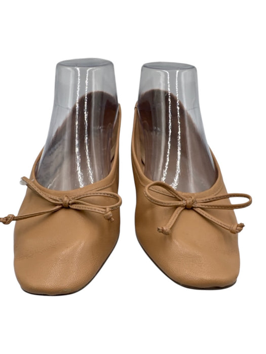 Schutz Shoe Size 6.5 Beige Orange Leather Bow Ballerina Flats Beige Orange / 6.5