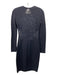 Emilio Pucci Size XS/S Black Viscose Lace Detail Long Sleeve Midi Dress Black / XS/S