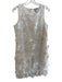 Nina Leonard Size Medium White Polyester Lined Sleeveless Round Neck Dress White / Medium