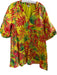 Magaschoni Size XS Lime Green & Multi Linen & Cotton Lined V Neck Dress Lime Green & Multi / XS