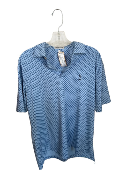 Peter Millar Size M Blue & Navy Polyester Skulls Golf Men's Polo Blue & Navy / M