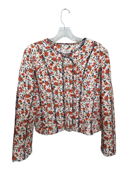 Fate Size S Orange & Purple Cotton Quilted Flora & Fauna Full Zip Jacket Orange & Purple / S