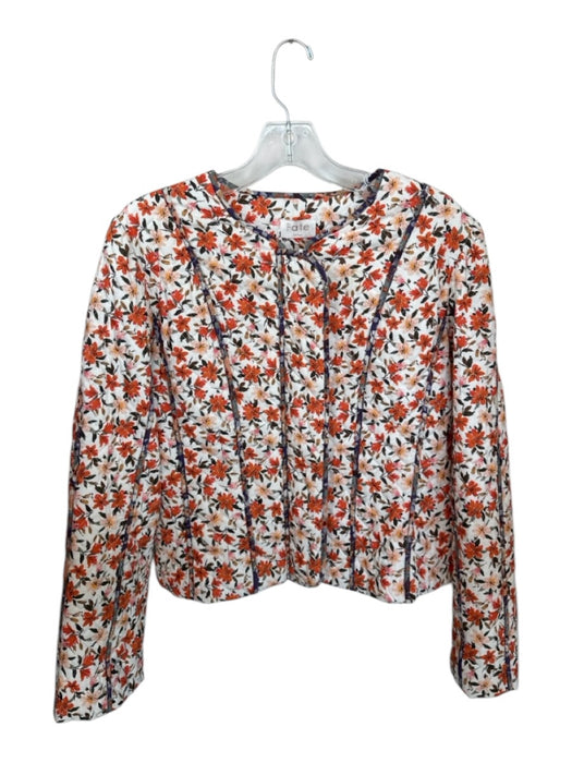 Fate Size S Orange & Purple Cotton Quilted Flora & Fauna Full Zip Jacket Orange & Purple / S