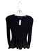 Peach Size M Black Rayon Blend Long Sleeve Ribbed Ruffles Sweater Black / M