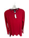 Worth Size P Red & Navy Wool Side Button Long Sleeve GHW Sweater Red & Navy / P