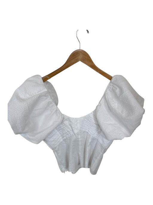 Frame Size M / 2 White Cotton Puff Sleeve Top White / M / 2